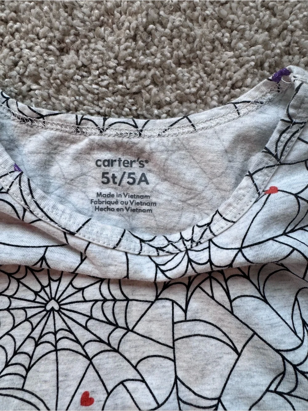 Carters Halloween long sleeve dress Halloween Outfit spider webs size 5T